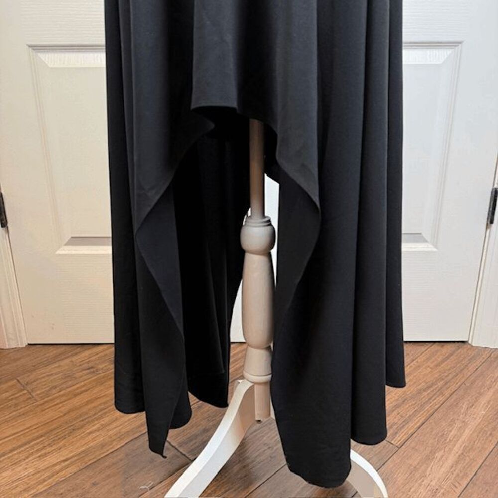 Halston Heritage Black Cut Out Cocktail Dress Sexy Asymmetric Hem Size 6 - Picture 4 of 15